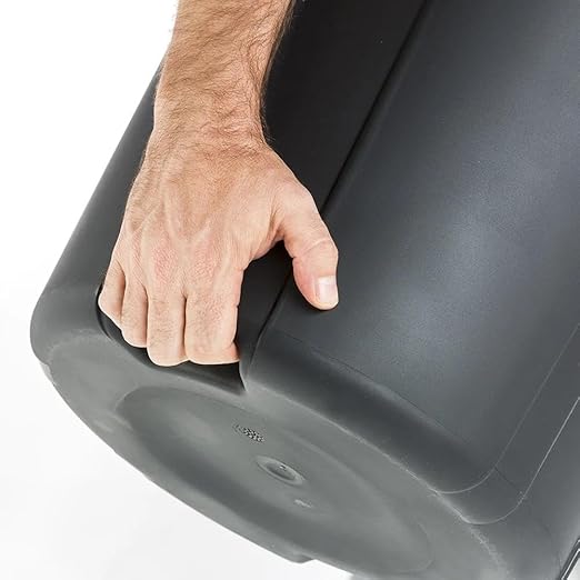 20 Gallon Heavy Duty High-Density Plastic Trash Can with Snap-Lock Windproof Lid & Ergonomic Handles – Indoor/Outdoor Garbage Collection, Black