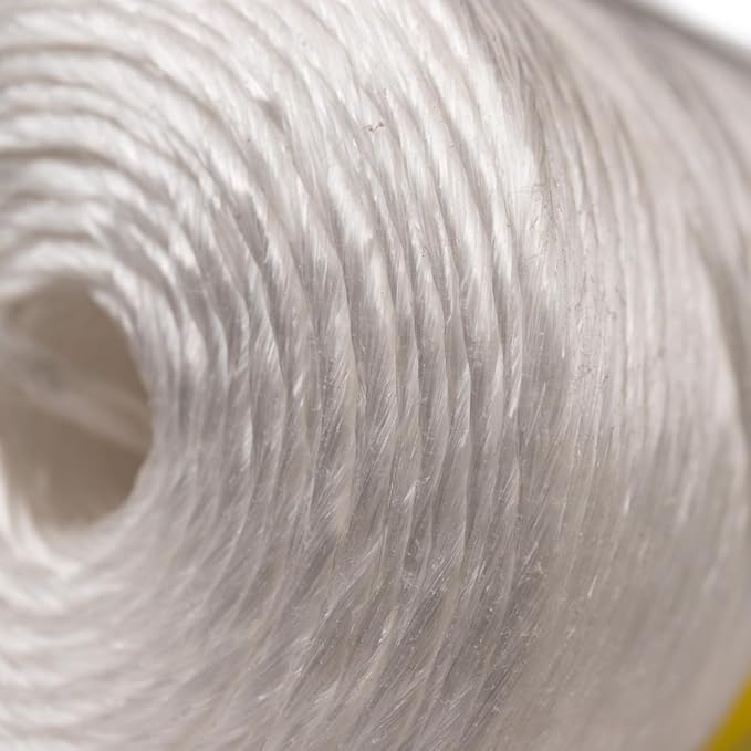 Rope and Cord Polypropylene Twine - Perfect for Outdoor, Gardening, Landscaping, and Shipping - 1000 ft Tube, White