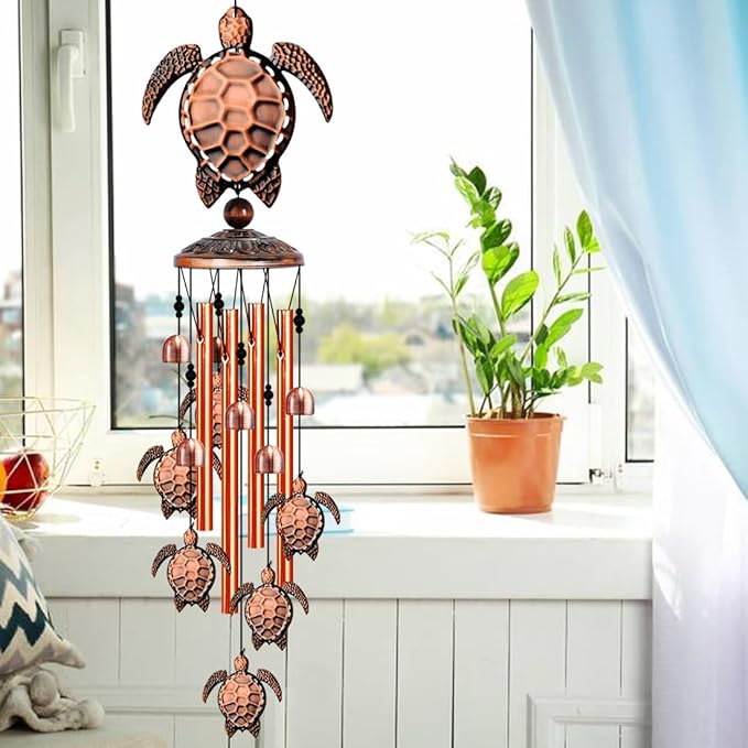 YXOTJHS Turtle Wind Chime for Outside, Sea Turtle Gifts for Women, 35IN Windchimes Outdoors, Turtle Decor for Outdoor Garden Yard Home, Beach Wind Chimes Gifts for Mom Grandma