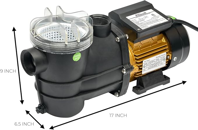 XtremepowerUS 3/4HP Swimming Pool Pump (2400GPH) Pond Self Prime Above-Ground Pond Spa Pool Pump Strainer Basket 1.5" NPT Listed