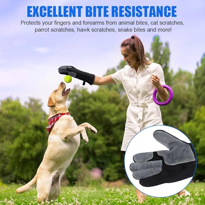 AUAUY Heat & Fire Resistant Gloves Leather BBQ Gloves Wear Resistant Heavy-Duty Welding Gloves for Grinding,Baking,Gardening