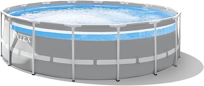 INTEX 26729EH 16ft x 48in Prism Frame Clearview Above Ground Swimming Pool Set, Includes 1500 GPH Cartridge Filter Pump, SuperTough Puncture Resistant, Rust Resistant, 5061 Gallon Capacity
