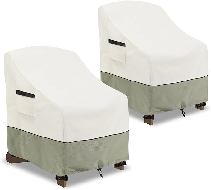 Patio Adirondack Chair Cover 2 Pack,Waterproof Heavy Duty Outdoor Chair Covers,Patio Adirondack Chair Cover for Outdoor Chair(28 W x 33 D x 36 H inches),Beige