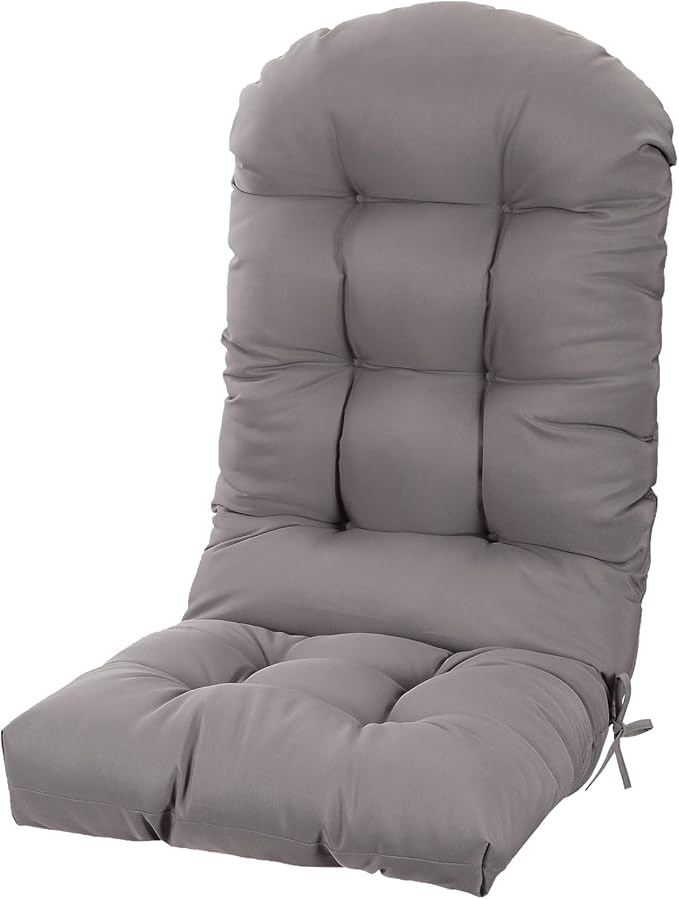 Adirondack Chair Cushion, High Back Patio Chair Cushions 48 x 19.7 x 4.7 Inch, Indoor/Outdoor Thickened Rocking Chair Cushion, Fade-Resistant & Waterproof (Grey, Set of 1)