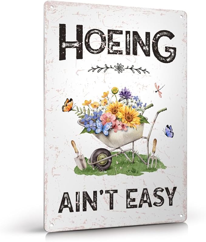 Funny Garden Decor Metal Garden Sign 12"x8" Gardening Gifts for Gardeners Plant Lovers-1