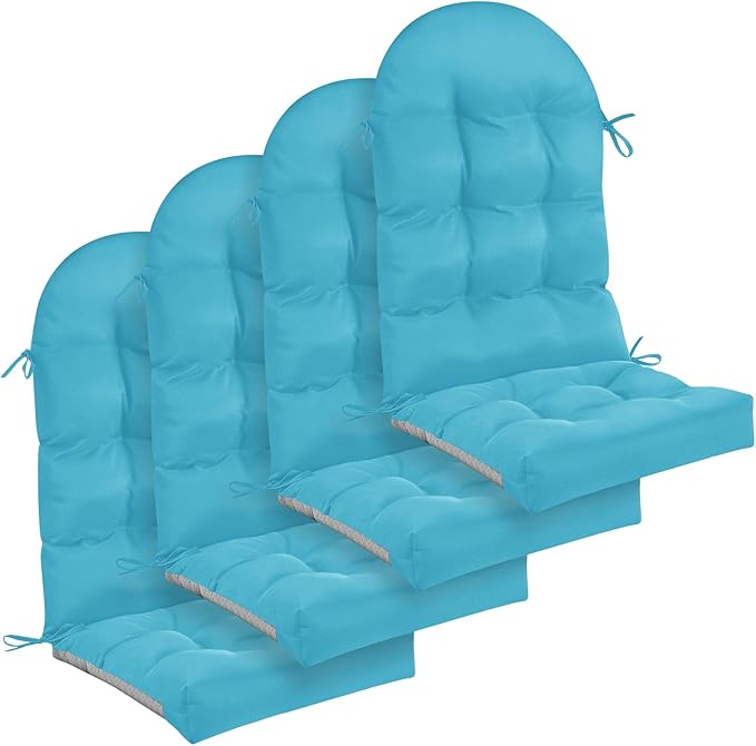Geelin 4 Pcs Adirondack Chair Cushion High Back Patio Rocking Chair Cushion 44 x 19 x 4 Inch Tufted Weather Resistant Fade Resistant Seat for Patio Rocking Seat (Royal Blue)