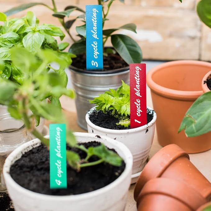 300 Pcs Plant Labels，6 Colors 4 Inch Plastic Plant Name Tags for Seedlings Garden Labels Markers Nursery Waterproof Plant Tags Seed Labels Plant Markers
