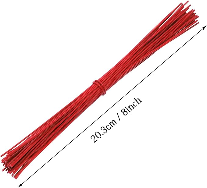 Tupalizy 8 Inch Reusable Cable Ties Wire Twist Ties Garden Twine for Plastic Bags Electronics Cords Organizing Gardening Vines Climbing Plants Halloween Christmas Holiday Decors Crafts, 200PCS, Red