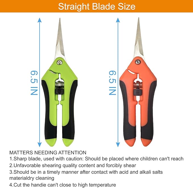 5 Pack Pruning Shears, Garden Shears with Gardening gloves, Garden Clippers Handheld, Straight Stainless Steel Garden Snips, Gardening Shears, Garden Scissors, Lengnoyp Pruners for Gardening