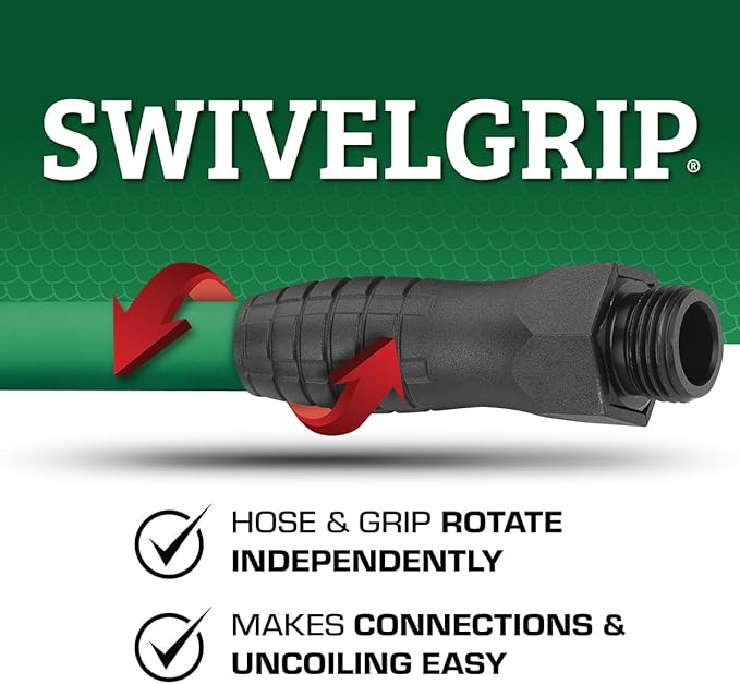 Flexzilla Colors SwivelGrip Garden Hose 5/8 in. x 75 ft., Lightweight All-Weather Water Hose, Durable and Flexible, Leak-Free Connections, Forest Green