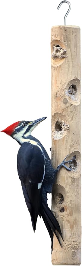 Kettle Moraine Large Cedar Suet Log Feeder for Woodpeckers and Chickadees