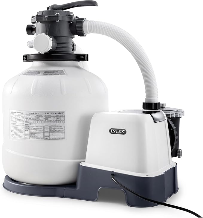 Intex Sand Filter Pump & Saltwater System for Up to 15,000 Gal Pools, Krystal Clear - Automatic Algae Control & Above-Ground Swimming Pool Cleaning