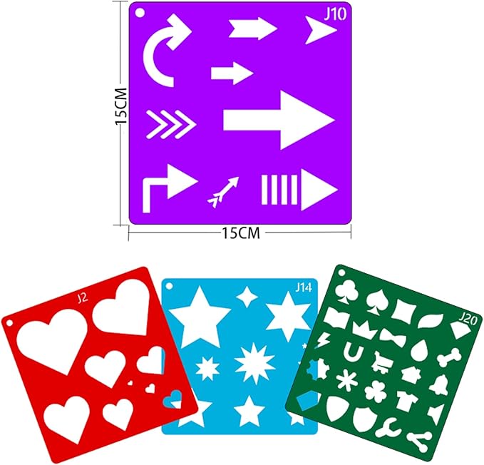 20pcs Geometry Set Shape Drawing Stencils,Drawing Template for Kids Boys Girls DIY Painting & Drawing Educational Home School Crafts Essentials