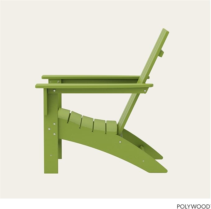 POLYWOOD AD420LI Modern Adirondack Chair, Lime