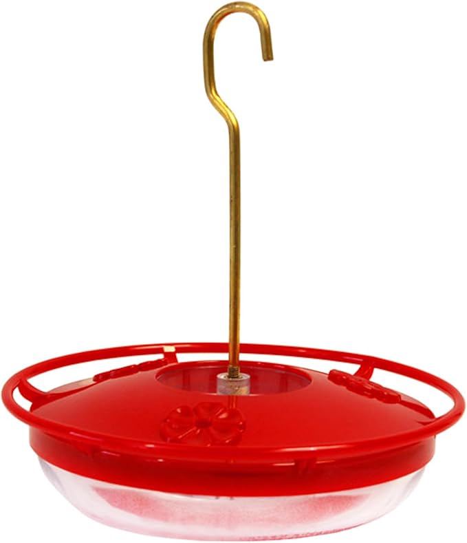 Aspects 430 Hummzinger Highview Mini Hummingbird Feeder, Red/Clear, 8 oz