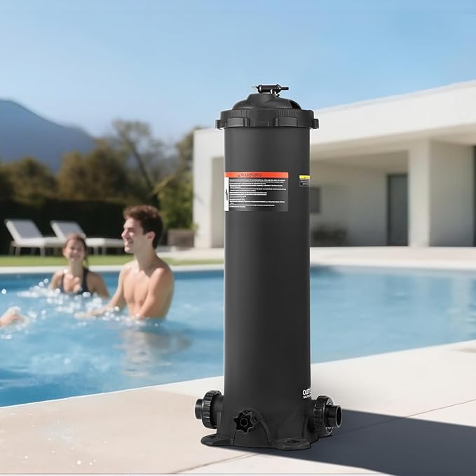 VEVOR 2025 Pro Pool Cartridge Filter System 100 Sq.Ft, Pool Filter for Inground & Above Ground Pools, Compatible W/Pumps 1/2HP~1HP | Up to 6142 GPH Max Flow, Pool Filters for Pools Up to 23775 Gallons