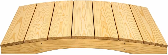 4 FT NATURAL Amish Made Pinewood Heavy Duty Garden Bridge for Walkway, Backyard Pond & Landscaping, Outdoor Wooden Footbridge for Koi Pond, Japanese Style Decorative Bridge, Made in USA
