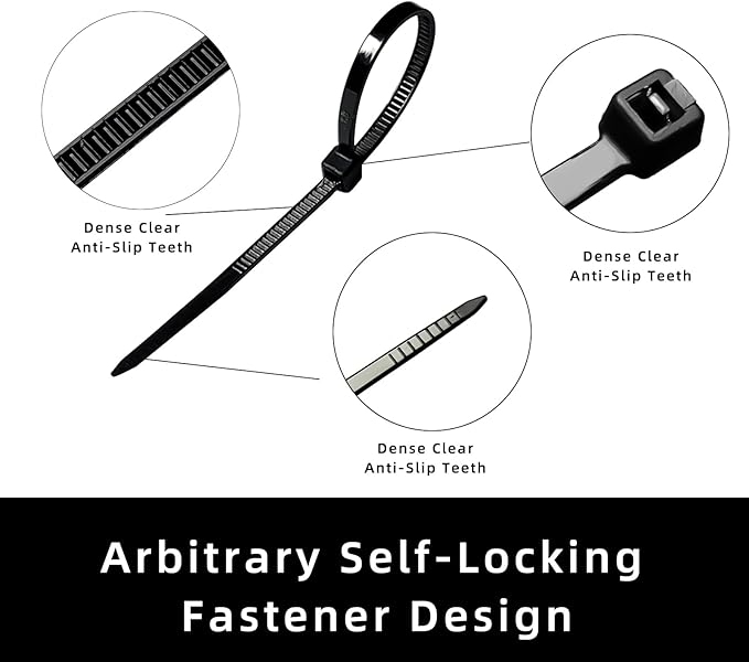 Zip Ties 4 inch, 1000 Pack Small Zip Ties, Self-Locking Nylon Cable Ties with 18 lbs Tensile Strength,Wire Ties for indoor and outdoor use.