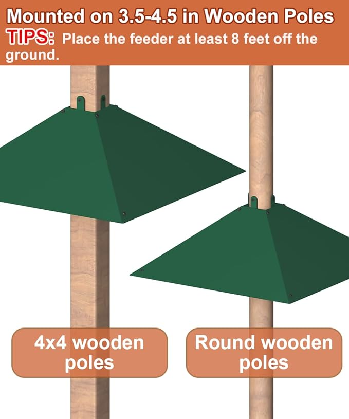 Metal Squirrel Baffle for 4x4 Post, Outside Wooden Pole Mount Squirrel Guards for Bird Feeders, 17 Inch Squirrels Deterrents Stopper to Deter Racoons, Green, 2pcs