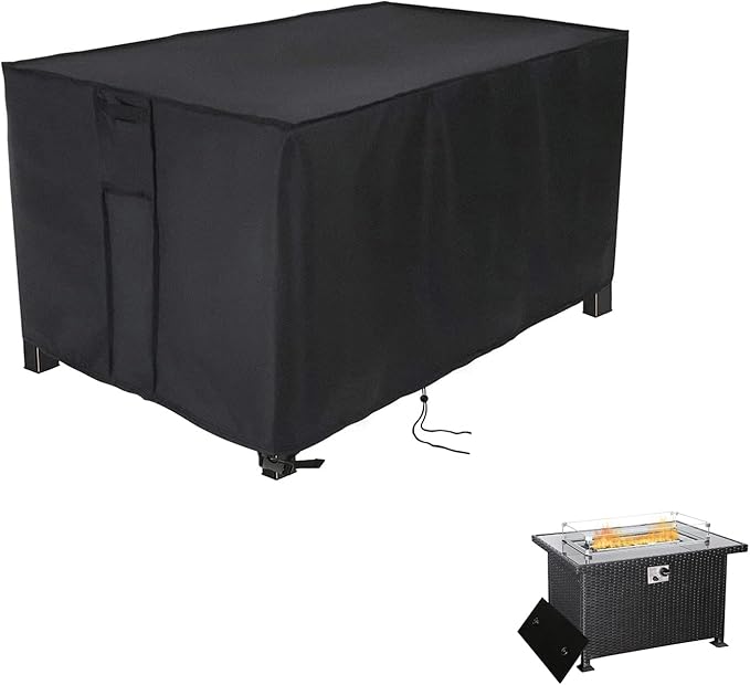 Fire Pit Cover Rectangular 44 Inch, Propane Gas Fire Pit Table Cover,Outdoor Waterproof Firepit Table Cover - 44 X 28 X 25 Inch