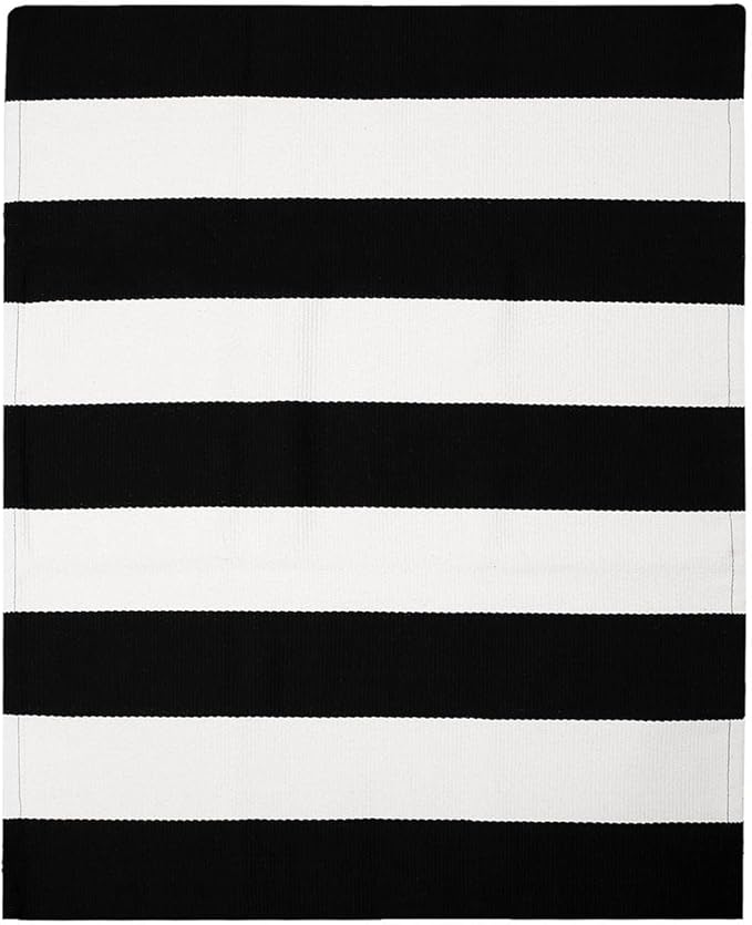 IOHOUZE Black White Striped Rug -24" x36“ Front Door Mats Outdoor,Washable Rug for Front Porch Decor,Spring Summer Welcome Mats Outdoor Indoor, Doormat for Farmhouse/Entryway/Home Entrance