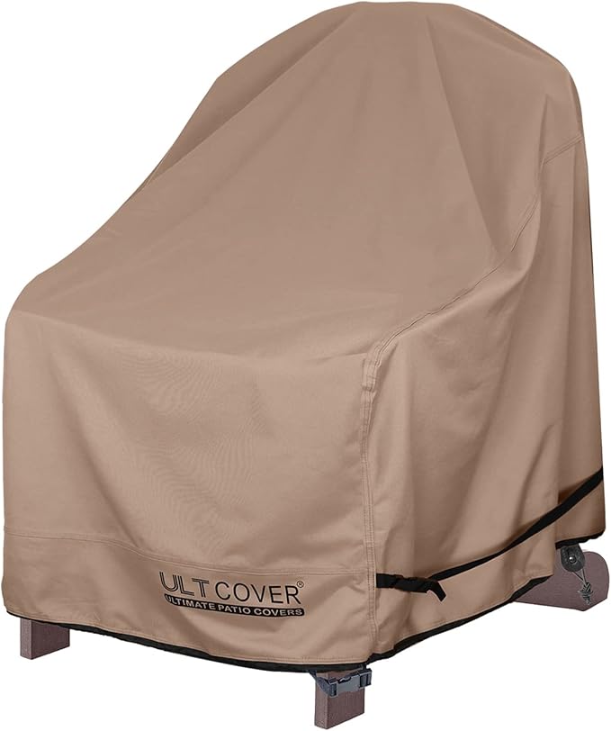 ULTCOVER Waterproof Patio Adirondack Chair Cover for Outdoor Chair Size Upto 28W x 31D x 36H inch Brown