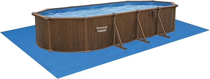 Bestway Hydrium 24' x 12' x 52" Above Ground Pool, Oval Steel Side Wall Frame Outdoor Swimming Pool Set with Sand Filter Pump, Ladder & Accessories