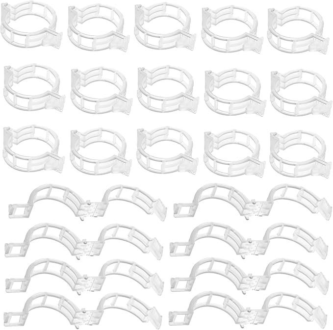 Secured Plastic Plant Clip, Plant Support Clips, Garden Clips for Climbing Plants, Plastic Trellis Clips Plant Support Clips Tomato Grape Vine Vegetables Plant Fixing Clips (100, White)