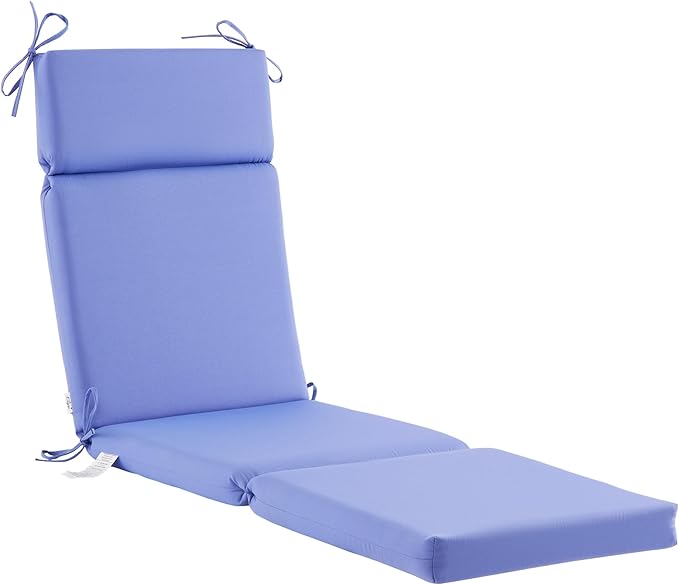 Outdoor Chasie Lounge Tufted Thick Cushion with Ties,Replacement Wicker Chair Cushion for Paito Fruniture,72x21x3inches,All Weather,Violet