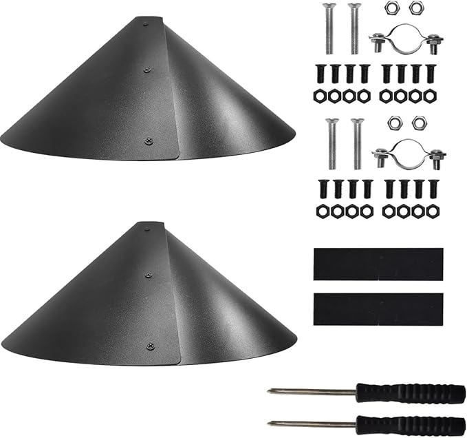 2 Pack 19 Inch Squirrel Baffle for Bird Feeder Pole,Outside Pole Mount Bird House Guard for Outdoor Shepherd’s Hook, Squirrel Stopper Protect Against Raccoons Rodents