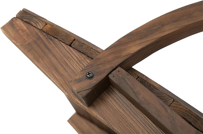Wooden Garden Bridge - Stained Wood Arc Footbridge with Half-Wheel Style Railings,for Backyard, Gravel Road, Creek, Farm(Stained Wood)