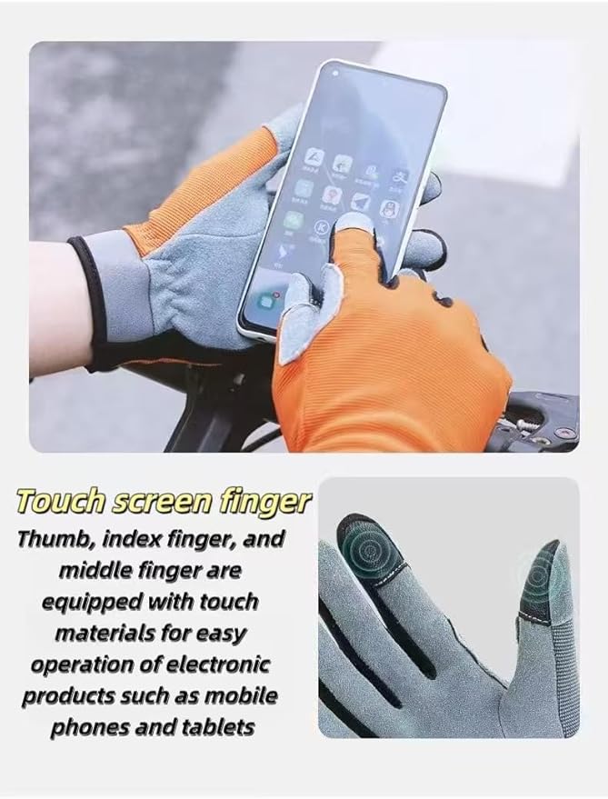 Men's & Women's Breathable Deerskin Palm Touchscreen Gloves for Cycling, Gardening, Hiking - Lightweight & Sweat-Absorbent Outdoor Work Gloves