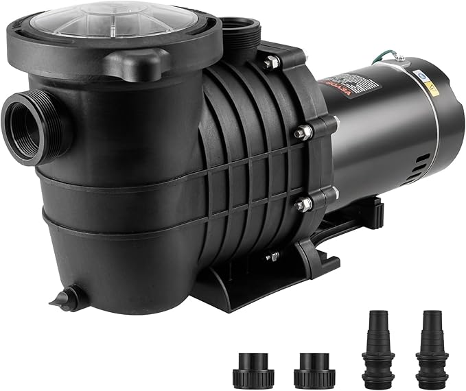 VEVOR Above Ground Pool Pump, 2 HP Single-Speed Operation Pump with 110 GPM Max Flow, 3450 RPM, 110V/240V, 59 ft Max Head, Equipped with a Filter Basket, for Above Ground Pools, Spas, and Hot Tubs