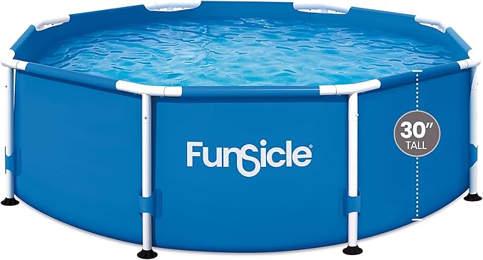 Funsicle Activity 8' x 30" Round Above Ground Swimming Pool, Includes FiltraBoost 400 GPH Filter Pump with AutoSkimmer, Type I Filter Cartridge & Repair Patch