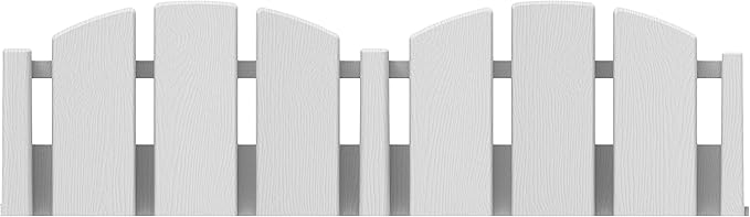 EASYFLEX No-Dig Garden Edging White Adirondack Wood-Look | 4.5 Inch Tall | Decorative | With Anchoring Spikes | 15 Foot Kit, Pack of 6