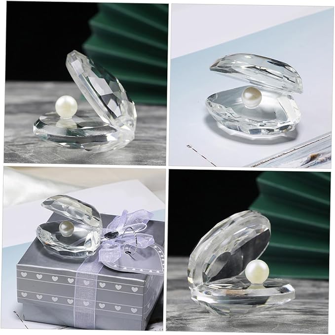 Crystal Pearl Shell Cake Decor Seashell Model Desktop Ornament Birthday Present Garden Decor Lightweight Decoration