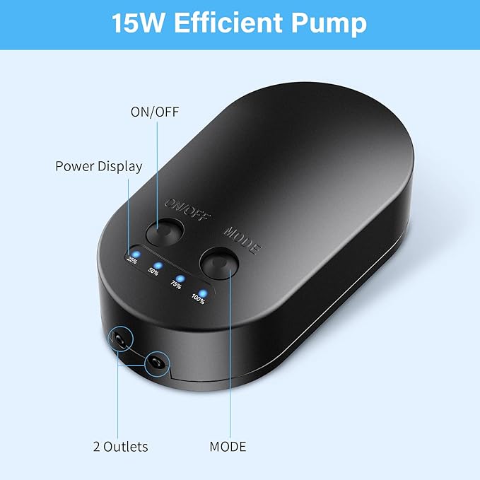 NFESOLAR 15W Large Solar Pond Aerator, Solar Aerator for Ponds with 4400 mAh Battery Backup and 2 Air Outlets, Low Noise Solar Air Pump Outdoor for Koi Pond Fish Tank Hydroponics