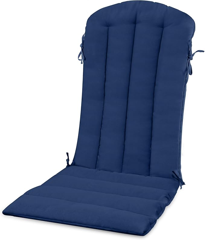 YEFU Adirondack Chair Cushion, Rocking Chair Cushions with Straps, Folding Patio Chair Pad for Indoor and Outdoor, 19.7x18.9x1.5 Inch, Navy