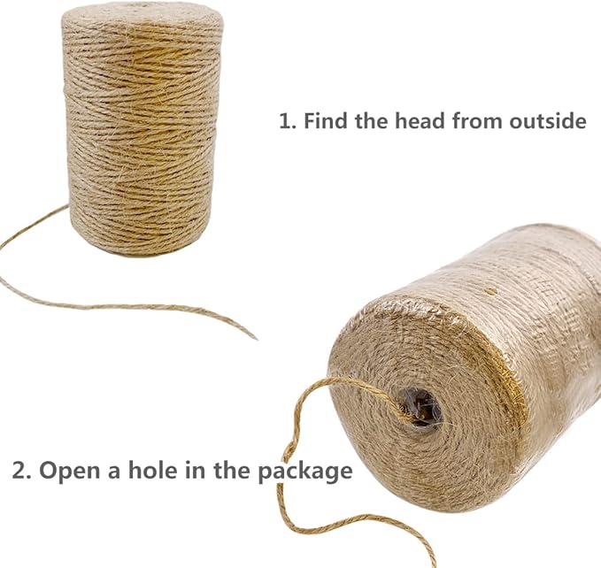 PerkHomy Natural Jute Twine 600 Feet Long Colored Twine Rope for Crafts Gift Wrapping Packing Gardening and Wedding Decor (Black)