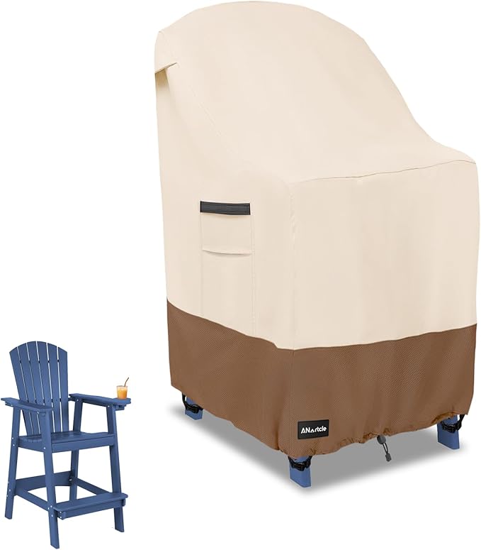 Patio Tall Adirondack Chair Cover(30W x 34D x 45H inches),600D Waterproof Heavy Duty Outdoor Chair Covers,Adirondack Chair Covers,Adirondack Chair Cover for Patio Furniture,Beige&Brown