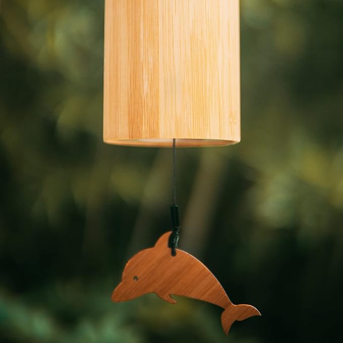 LingTing Bamboo Wind Chimes for Sound Healing, Meditation, Relaxing Emotions,Chord Wind Chimes Hand-Cranked Wind Chimes Unique Decor Gardening Gift for Outdoor Decoration(Am-Frost)