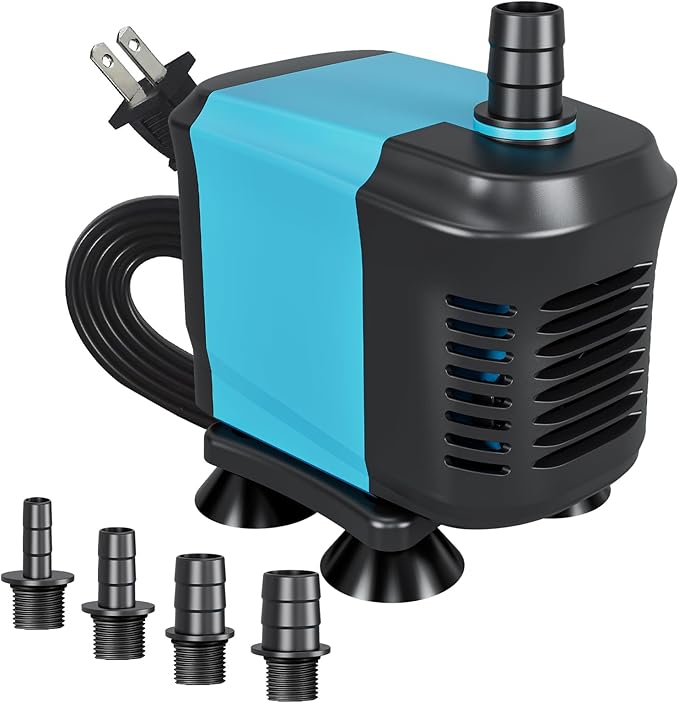 LYPHARD AQUARIUMS 65W Submersible Water Pump Flow 770GPH, High Lift 8.2ft, Ultra Quiet Pond Pumps Aquarium Pump for Fish Tank, Hydroponics, Outdoor Fountain