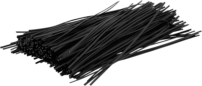 Piutouyar Black Metallic Twist Ties 6 Inch / 150mm, Twist Ties with Rugged Metal Innercores, Reusable Fastening for Cable Organize(250Pcs)