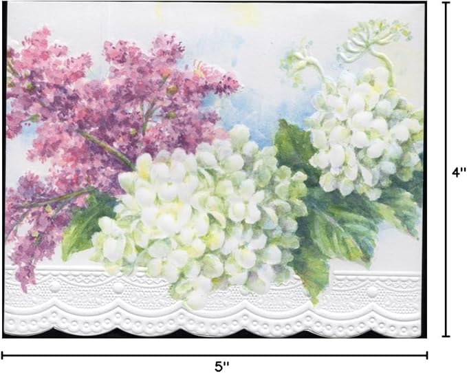 Poster Foundry Set of 3 - White Hydrangeas Boxed Note Cards by Carol Wilson. 10 embossed 4x5 Die-Cut Notecards and Matching Envelopes in Decorative Gift Box with Magnetic Flap. NCP2469