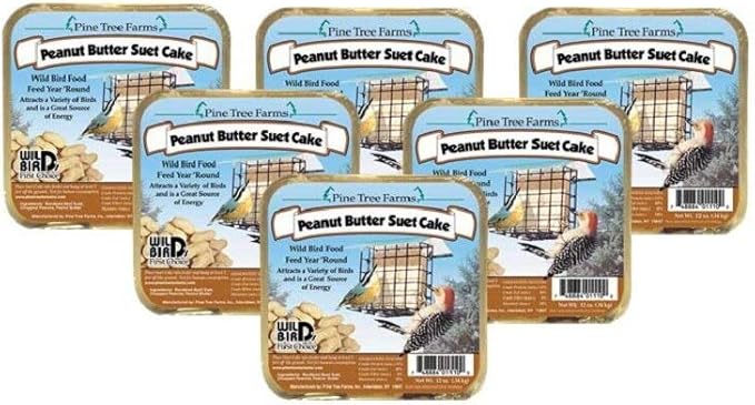 Pine Tree Farms Peanut Butter Suet Cake Wild Bird Food (6-Pack)6