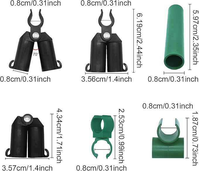 100Pcs Adjustable Plant Trellis Connector Clip Plastic Plant Connector Stakes Garden Plastic Connector Connecting Joint Buckle Clip 8mm