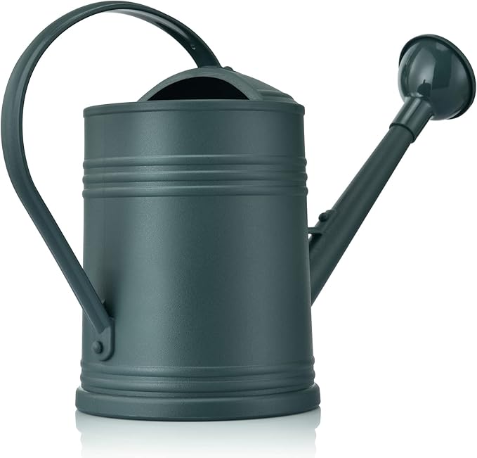 Plastic Watering Can for Indoor Plants Outdoor Garden Flowers - House Plant Watering Can with Sprinkler Head (1/2 Gallon, Green)
