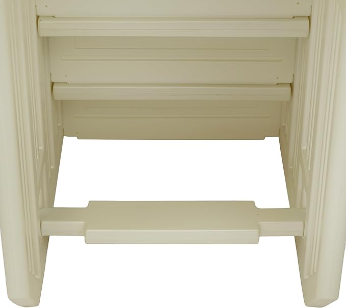 Aqua Select Anti-Slip in-Pool Steps with Outside Flip-Up Ladder | Pearl White | for Above Ground Swimming Pools | Can Mount to Decks 48" to 54" H | Safety Stairs Capacity Up to 350 lbs