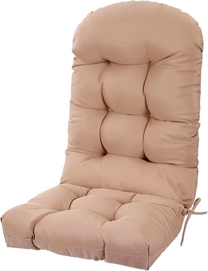 Adirondack Chair Cushion, High Back Patio Chair Cushions 48 x 19.7 x 4.7 Inch, Indoor/Outdoor Thickened Rocking Chair Cushion, Fade-Resistant & Waterproof (Beige, Set of 1)