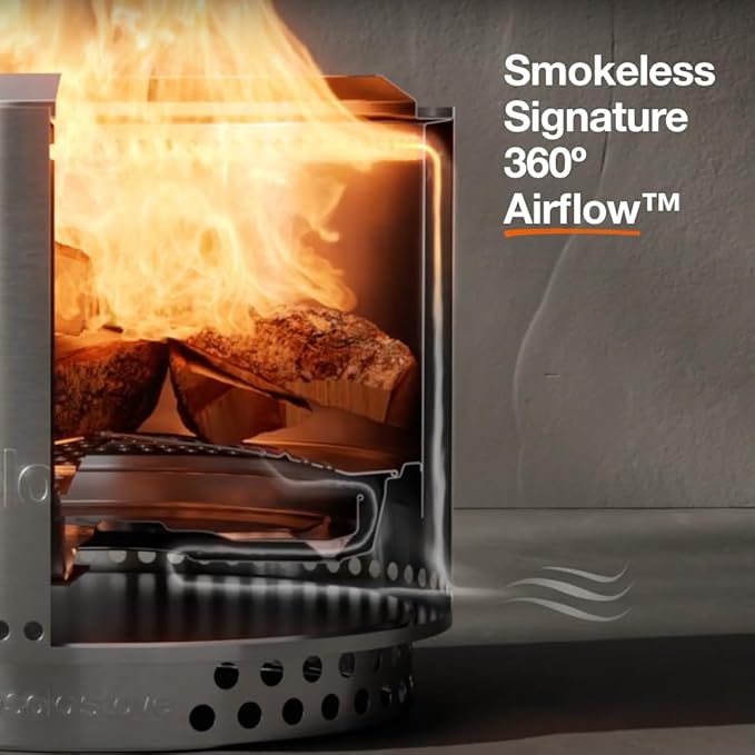 Solo Stove Bonfire with Stand | 19.5" Smokeless Fire Pit, Removable Ash Pan | Portable Stainless Steel Wood Burning Outdoor Fireplace, Ideal for 4–6 People, 21.75 lbs, Gunmetal